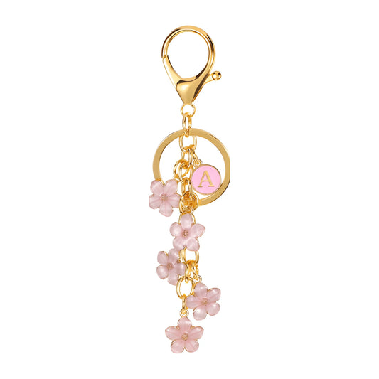Daisy Flower Initial Letter - Bag Charm (Pink)